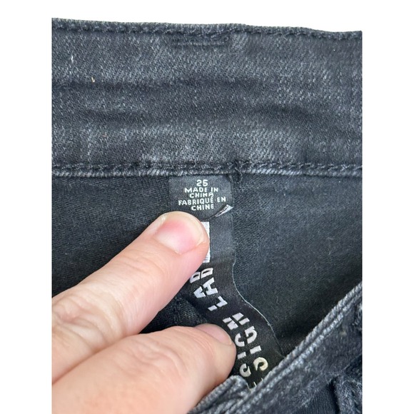 Design Lab Women's Jeans Lord Taylor Skinny Stretch Distressed Mid-Rise Black 25 - Picture 5 of 11